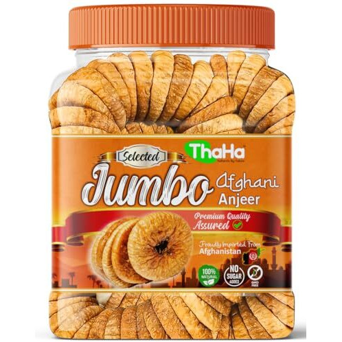 Thaha Pure Jumbo Afghani Anjeer 200 Gram | Selected Jumbo Figs | Figs Dry Fruits | Rich In Calcium & Fibre, Source Of Iron, Naturally Low-Fat Food | 200 Grams