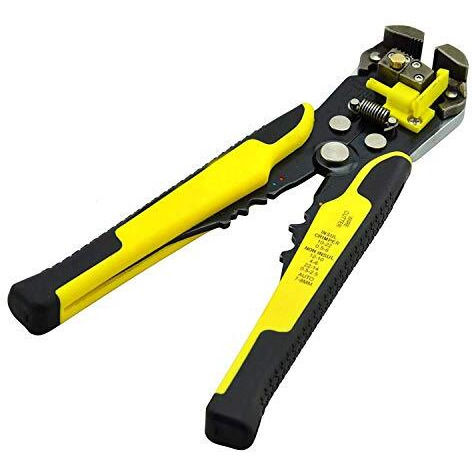 Novo 8-Inch Self-Adjusting Automatic Cable Cutter Crimper, 5 In 1 Multipurpose Tool Wire Stripping Cutting Pliers, 10-24 Awg (0.2~6.0Mm) (Red)
