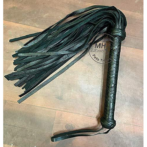 Pets Triangle 21" Black Leather Flogger Whip