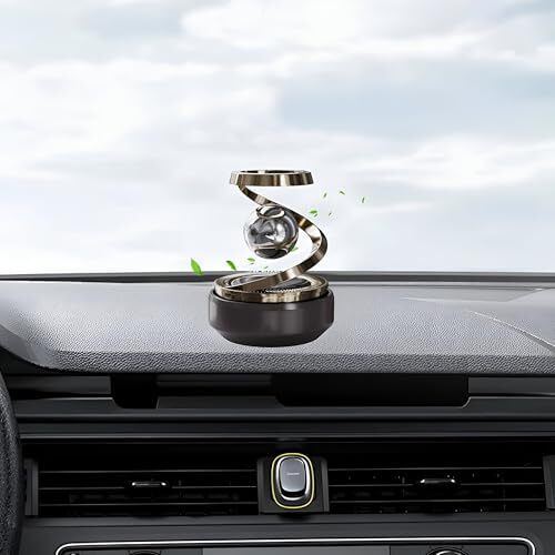 Solar-Powered Car Air Freshener  Rotating Aromatherapy Diffuser, Refillable & Eco-Friendly Dashboard Air Purifier For Car Interior