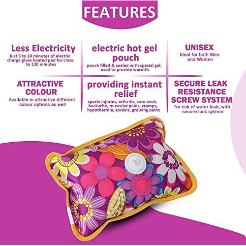 Carzillion Hot Water Bag Electric Heating Pad Hot Bags For Pain Relief In Cramps, Periods, Injury, Nerve And Back Pain(Multicolor) (Multicolor Hot Bag)