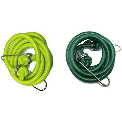 Genxtra High Strength Elastic Neon Color Bungee Cords, Luggage Tying Rope With Hooks, Set Of 2, 5 Feet, Assorted Neon Color (Random Color)