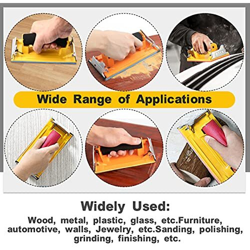 Futurekart Handle Sander With Sponge Holder Manual Detail Sanders Soft Grip Handle Sander Tool - Yellow