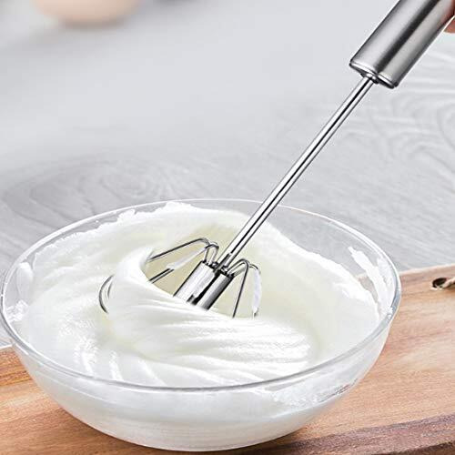 Feezi Egg Whisk, Hand Push Whisk Blender, Stainless Steel Egg Beater, Milk Frother, Rotating Push Mixer Stirrer For Whisking, Beating, Stirring