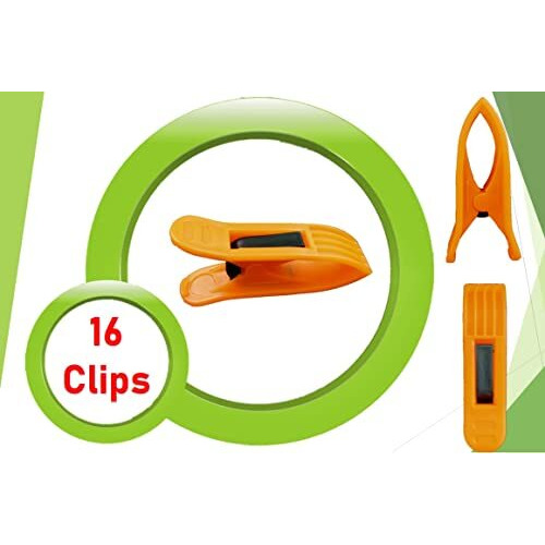 Swish 16 Pcs Cloth Drying Clips, Clothes Pegs For Rope/Stand/Pipe Packed In Storage Box (Multi Color)