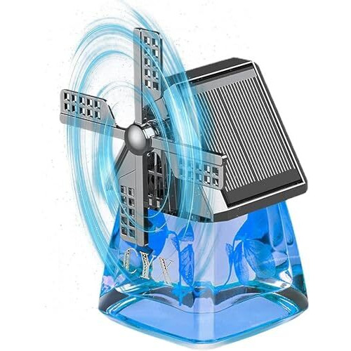 Ratava Solar Rotating Car Air Freshener Interior Dashboard Decoration Diffuser With Solar Rotating Creative Car Perfume Decoration 1Pc (Blue, Franrance), Solid