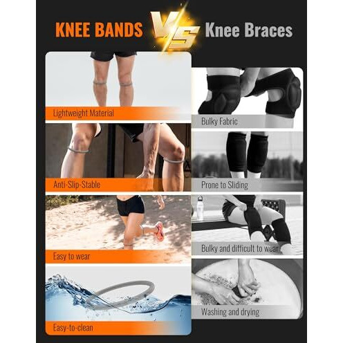 Xfopz 2 Pcs Patella Band For Knee Pain Relief With Storage Bag, Patellar Tendon Support Strap For Tennis, Running, Jumpers, Soccer, Basketball And Hiking, Breathable & Lightweight Patella Stabilizer Knee Strap Brace Support For Women And Men (Gray)