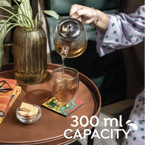 Sipologie Nord Double Wall Mug 300Ml, Set Of 2 - Elegant Clear Glass Mugs With A Premium Finish, Ideal For Hot And Cold Beverages - Great For Gifting, Transparent