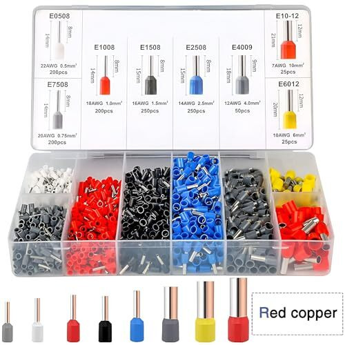 Cp-Tech Ferrule Crimping Tool Kit, Self-Adjusting Square Wire Crimper Plier For Awg23-7 With 1200Pcs Wire End Terminals.