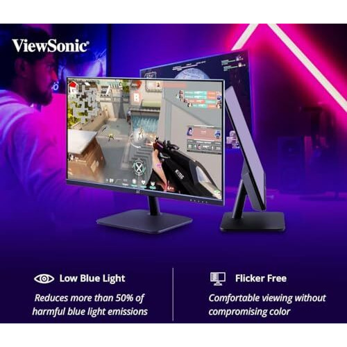 Viewsonic (From Usa) 60.96 Cm (24") Fhd Ips Monitor For Home And Office Use, 100 Hz, 1 Ms Response Time, Amd Free Sync, Dual Speaker, Wall Mount, Bezel Less, Eye-Care, Srgb104%, Hdmi, Va2432-Mh