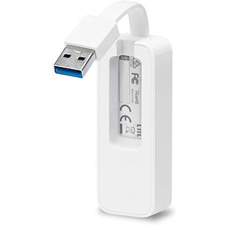 Tp-Link Ue300 Usb 3.0 To Rj45 Gigabit Ethernet Network Adapter For Laptop- Plug And Play, White