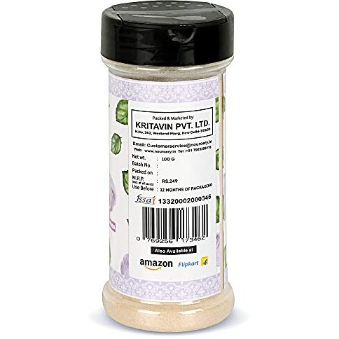 Nourcery Garlic Powder - 100G | 100% Pure Dehydrated Ground Garlic | Instant Garlic Flavor | Farm Fresh Lehsun, Lasun Powder | No Added Colors, Additives & Preservatives | Ready To Use
