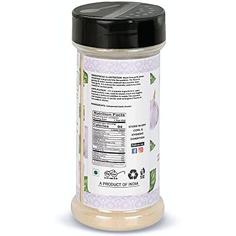 Nourcery Garlic Powder - 100G | 100% Pure Dehydrated Ground Garlic | Instant Garlic Flavor | Farm Fresh Lehsun, Lasun Powder | No Added Colors, Additives & Preservatives | Ready To Use