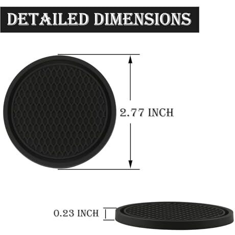 Mtroyaldia Car Cup Coaster, 4 Pieces Universal Non-Slip Cup Holders Embedded In Ornaments Coaster, Car Interior Accessories (Black)