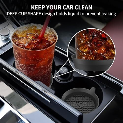 Mtroyaldia Car Cup Coaster, 4 Pieces Universal Non-Slip Cup Holders Embedded In Ornaments Coaster, Car Interior Accessories (Black)