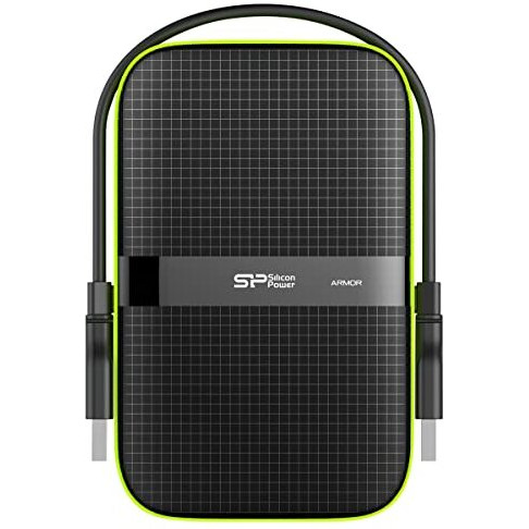 Sp Silicon Power Armor A60 2Tb Rugged External Hard Drive, Military-Grade Shockproof Water-Resistant Usb 3.0 Portable Hdd, Green