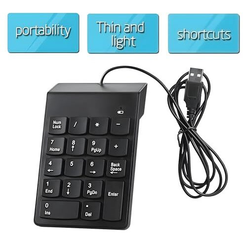 Viboton Usb 2.0 Wired Numeric Keypad Slim Mini Number Pad Digital Keyboard 18 Keys Numpad For Imac/Mac Pro/Macbook/Macbook Air/Pro Laptop Pc Notebook Desktop.