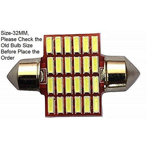 Cloudsale 24 Smd Led Interior Car Roof Light Universal For Car (White, Size 32Mm) (5W)