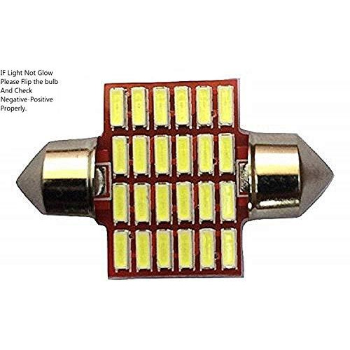 Cloudsale 24 Smd Led Interior Car Roof Light Universal For Car (White, Size 32Mm) (5W)