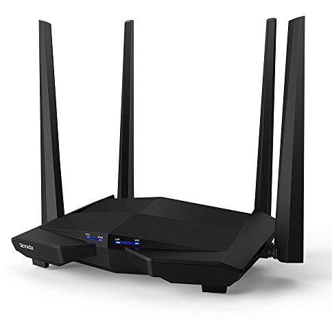 Tenda Ac10 Ac1200 Wireless Smart Dual-Band Gigabit Wifi Router, Mu-Mimo, 4 Gigabit Ports, 867Mbps/5 Ghz+ 300Mbps /2.4Ghz, Support Vpn Server, Wifi Schedule, (Black, Not A Modem)