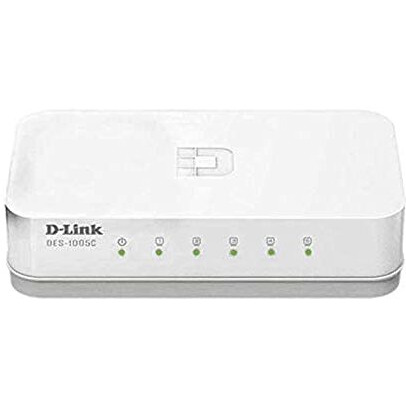 D-Link Des-1005C 5-Port 10/100 Mbps Unmanaged Switch, White