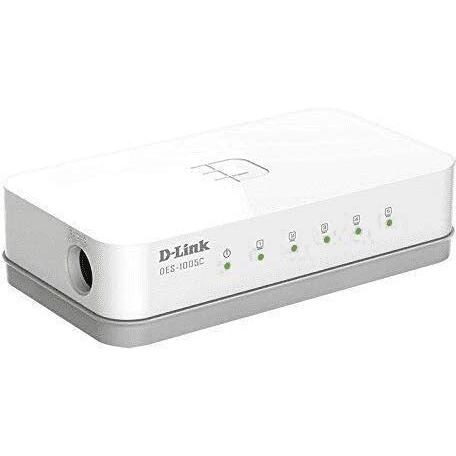 D-Link Des-1005C 5-Port 10/100 Mbps Unmanaged Switch, White