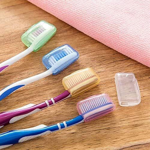 Cute Critters 5 Pcs Toothbrush Holders & Tumblers Portable Toothbrush Head Cover Holder Travel Hiking Camping Brush For Toothbrush Clean Random Color(Plastic, Blue)