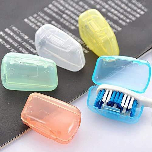 Cute Critters 5 Pcs Toothbrush Holders & Tumblers Portable Toothbrush Head Cover Holder Travel Hiking Camping Brush For Toothbrush Clean Random Color(Plastic, Blue)