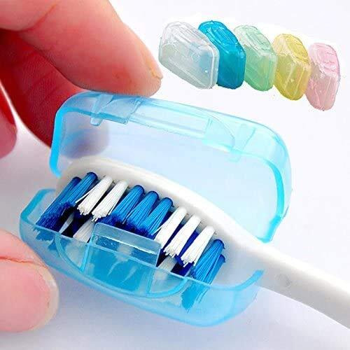 Cute Critters 5 Pcs Toothbrush Holders & Tumblers Portable Toothbrush Head Cover Holder Travel Hiking Camping Brush For Toothbrush Clean Random Color(Plastic, Blue)