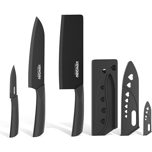 Newdru Swiftedge Knife Set Of 3- Stainless Steel Knives | Chef, Meat, And Utility Knives For Precision Cutting | Stylish & Durable Combo For Home & Professional Use- (Buy From Real Seller