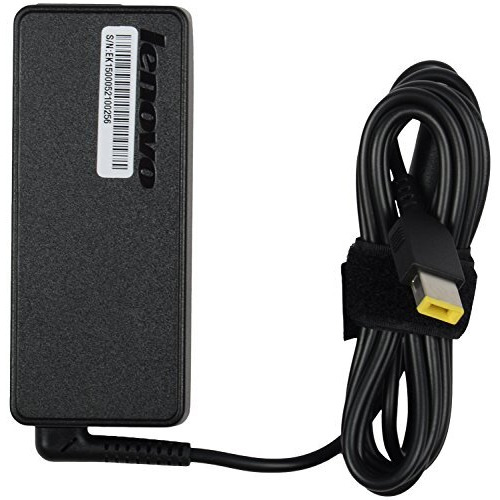 Lenovo 65W Usb Slim Tip Rectangular Pin Laptop Adapter/Charger With Power Cord For Select Models Of Lenovo Laptops (888015000, Black)