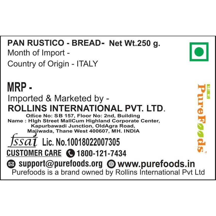 Schr Pan Rustico Gluten Free Bread | Gluten Free Brown Bread | Healthy & Tasty | 250G