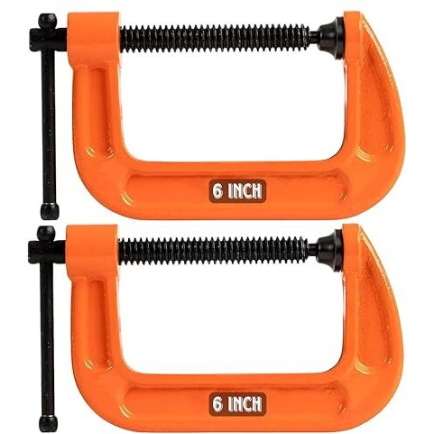 Gizmo C-Clamp, C Clamps Set, Heavy Duty G-Clamp With Chrome Plated Screw Pack Of 2 (6 Inch)