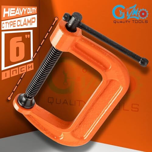 Gizmo C-Clamp, C Clamps Set, Heavy Duty G-Clamp With Chrome Plated Screw Pack Of 2 (6 Inch)