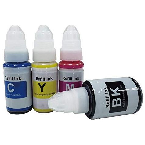 Rc Print Gi 790 Ink Refill For Canon G1000, G1010, G1100, G2000, G2002, G2010, G2012, G2100, G3000, G3010, G3012, G3100, G4000, G4010 (Pack Of 4 Black 135Ml Colour 70Ml)