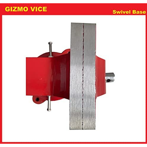 Gizmo Bench Vice, Steel Bench Vise, Germany Base Professional Bench Vice Steel Iron, Heavy Duty Swivel Base, Red (6 Inch - 150Mm)