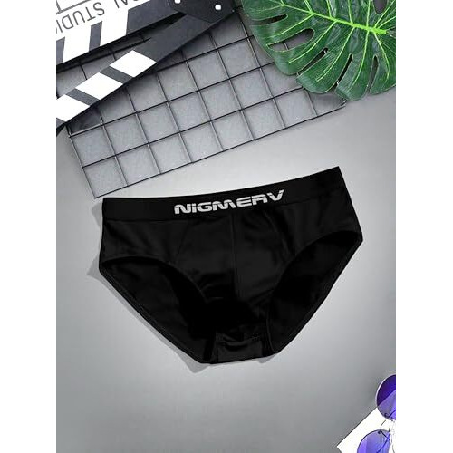 Nigmerv Men's Extra Thin Elastic Underwear Long Comfortable Ice Silk Breathable Comfort Brief Multicolour (In, Alpha, M, Multicolour)