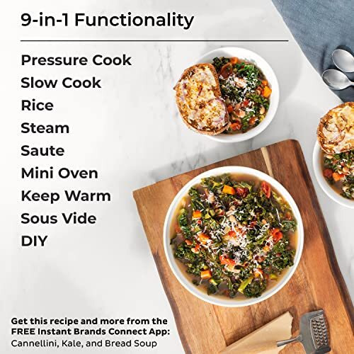 Instant Pot 6 Qt (5.7L) Essential, Ss304 Stainless Steel Inner Pot, 9-In-1 Electric Pressure Cooker, Slow Cooker, Rice Cooker, Steamer, Saute, Keep Warm, Automatic Electric Rice Cooker Pot, Preset
