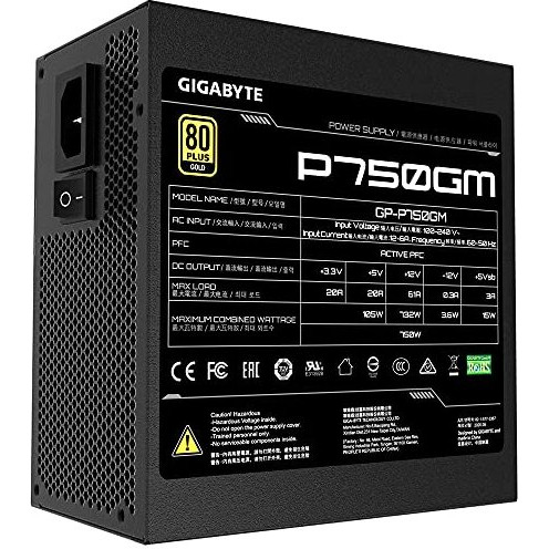 Gigabyte P750Gm 750W 80 Plus Modular Power Supply