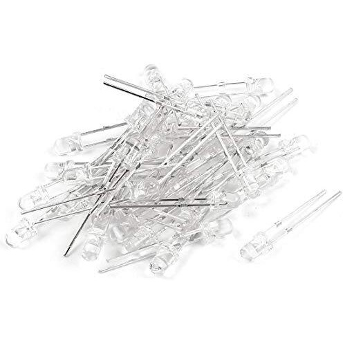 Invento 10 Pieces 3Mm White Color Led Light Bulb Lamp Light Emitting Diode Dc 1.5V - 3V For Diy Projects