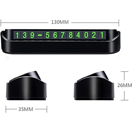 Galeno Car Dashboard Number Display - Mobile Number Display For Car, Temporary Car Parking Mobile Number Display With Magnetic Numbers Stickers