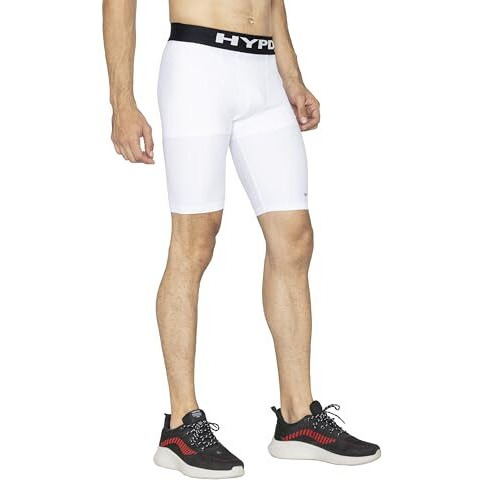 Hypd Dynamic Compression Body Fit Sports Shorts | Half Tights | White Color | Workout Tight For Men | Versatile Shorts For Men | Large Size |