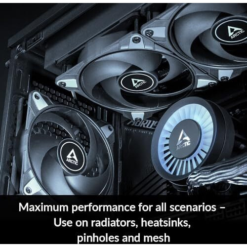 Arctic P12 Max - Pc Fan, High Performance 120Mm Case Fan, Pwm Regulation 200-3300 Rpm, Static Pressure Optimized, 0Db Mode, Dual Ball Bearing - Blac