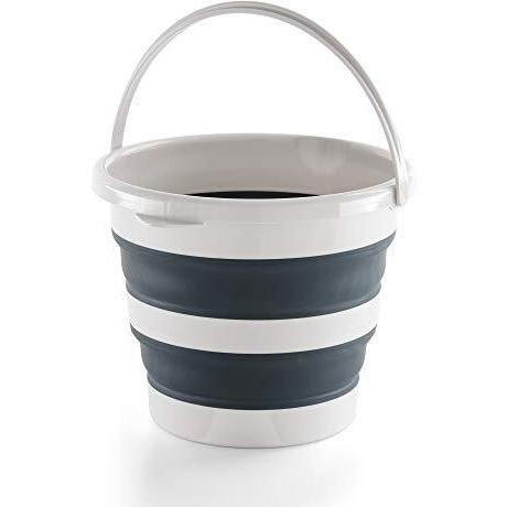 Rayen Mery Folding Bucket 12 Litres, Pp + Thermoplastic, Light And Dark Grey, 35X26Cm, Plegado 35X6,5 Cm