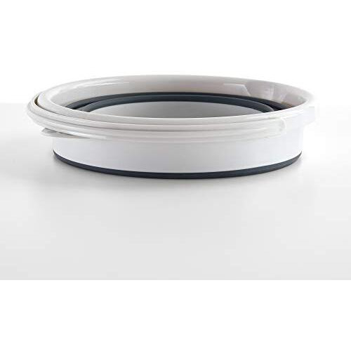 Rayen Mery Folding Bucket 12 Litres, Pp + Thermoplastic, Light And Dark Grey, 35X26Cm, Plegado 35X6,5 Cm