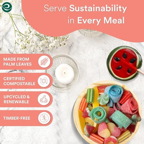 Eco Soul 100% Compostable, Biodegradable, Disposable Palm Leaf Bowls, Like Bamboo Bowls, Eco-Friendly | Sturdy, Microwave & Oven Safe