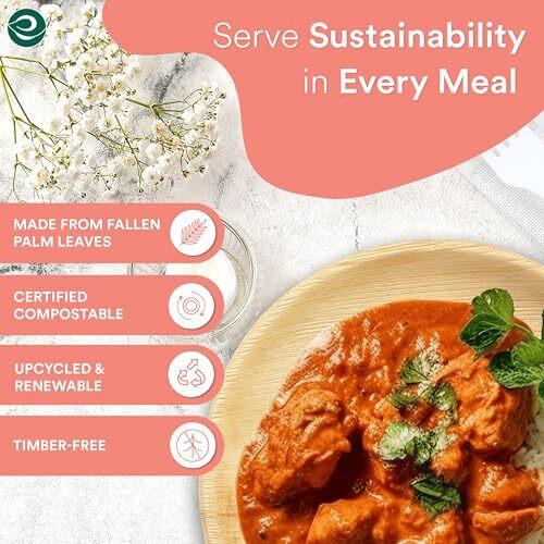 Eco Soul [10 Inch, 25-Pack] Areca Palm Leaf Round Plates | Disposable Eco-Friendly Biodegradable Like Bamboo Wood Plates | Party, Wedding, Event Plates (25 Cm)