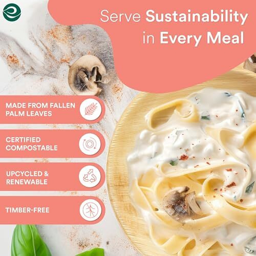 Eco Soul [8 Inch, 25-Pack] Areca Palm Leaf Round Plates | Disposable Eco-Friendly Biodegradable Like Bamboo Wood Plates | Party, Wedding, Event Plates (20 Cm)