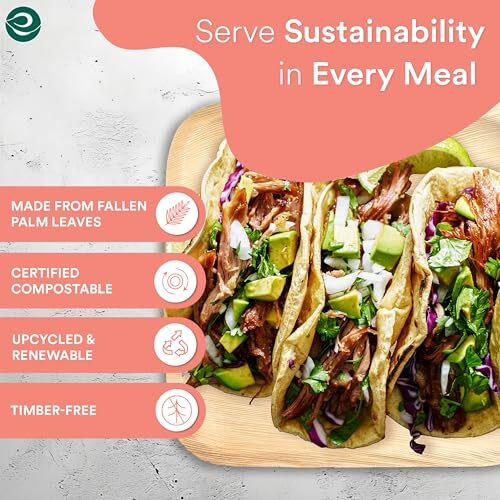 Eco Soul [10 Inch, 25-Pack] Areca Palm Leaf Square Plates | Disposable Eco-Friendly Biodegradable Like Bamboo Wood Plates | Party, Wedding, Event Plates (25 Cm)