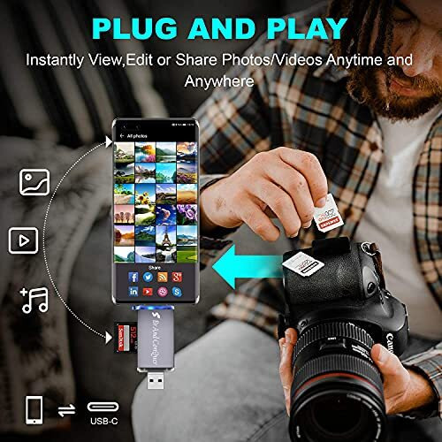 Brand Conquer Metal Body 6 In 1 With Otg, Sd Card Reader, Usb Type C, Usb 3.0 And Micro Usb, For Memory Card | Portable Card Reader | Compatible With Tf, Sd,Micro Sd,Sdhc, Sdxc, Mmc,Rs-Mmc, Micro Sdxc